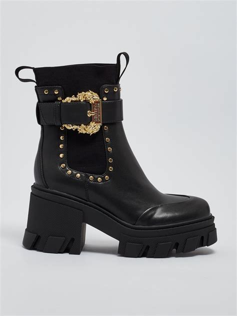 VERSACE: Stivaletto in pelle 